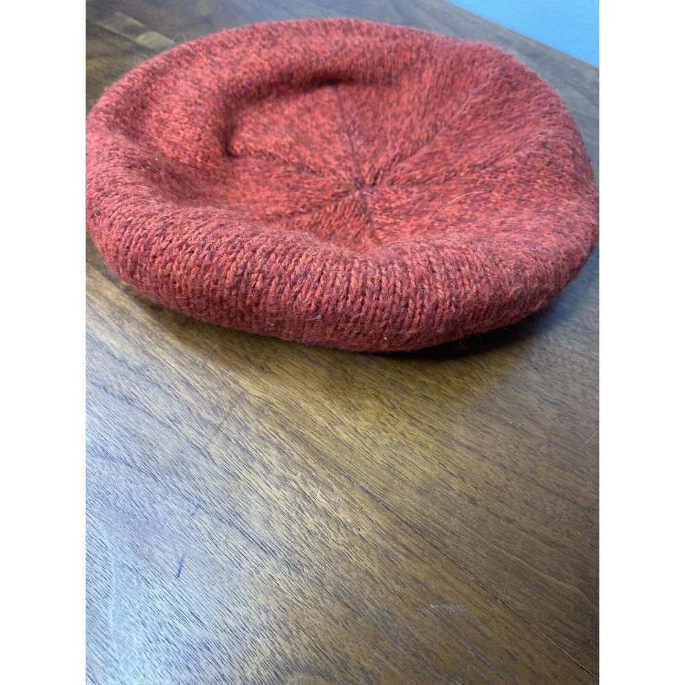 LL Bean Vintage Wool Guide Hat Early Label USA Cap Orange News Boy - Picture 2 of 8